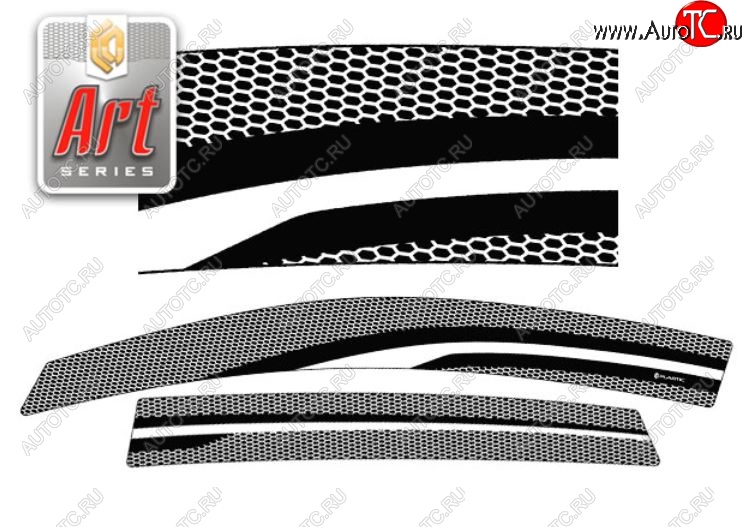 2 299 р. Дефлектора окон CA-Plastic  Honda CR-V  RM1,RM3,RM4 (2012-2015) дорестайлинг (Серия Art серебро, Без хром.молдинга)  с доставкой в г. Вологда