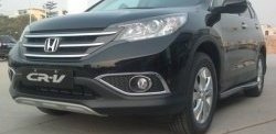 9 749 р. Накладка на передний бампер CT Honda CR-V RM1,RM3,RM4 дорестайлинг (2012-2015) (Неокрашенная)  с доставкой в г. Вологда. Увеличить фотографию 2