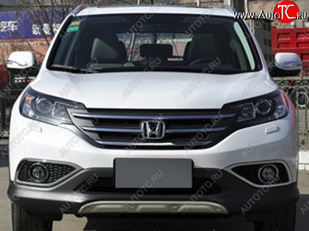 9 749 р. Накладка на передний бампер CT Honda CR-V RM1,RM3,RM4 дорестайлинг (2012-2015) (Неокрашенная)  с доставкой в г. Вологда