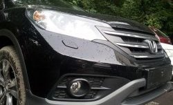1 539 р. Сетка на бампер (2.0) Russtal (хром) Honda CR-V RM1,RM3,RM4 дорестайлинг (2012-2015)  с доставкой в г. Вологда. Увеличить фотографию 4