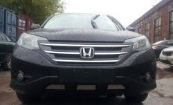 2 059 р. Сетка на бампер (2.4) Russtal (хром) Honda CR-V RM1,RM3,RM4 дорестайлинг (2012-2015)  с доставкой в г. Вологда. Увеличить фотографию 2