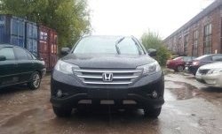 2 059 р. Сетка на бампер (2.4) Russtal (хром) Honda CR-V RM1,RM3,RM4 дорестайлинг (2012-2015)  с доставкой в г. Вологда. Увеличить фотографию 3