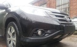 2 059 р. Сетка на бампер (2.4) Russtal (хром) Honda CR-V RM1,RM3,RM4 дорестайлинг (2012-2015)  с доставкой в г. Вологда. Увеличить фотографию 4