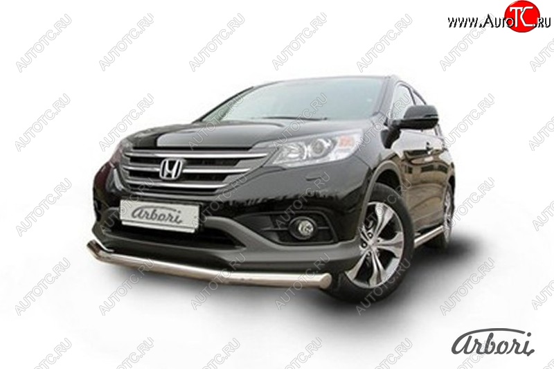 13 589 р. Защита переднего бампера Arbori (нержавейка, 1 труба d76 mm) Honda CR-V RM1,RM3,RM4 дорестайлинг (2012-2015)  с доставкой в г. Вологда