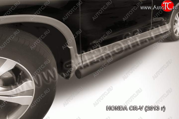 10 949 р. Защита порогов из трубы d76 Slitkoff Honda CR-V RM1,RM3,RM4 дорестайлинг (2012-2015) (Цвет: серебристый)  с доставкой в г. Вологда