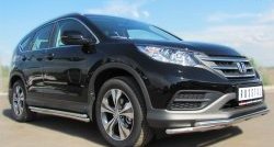33 899 р. Защита порогов из круглой трубы диаметром 42 мм SLITKOFF Honda CR-V RM1,RM3,RM4 дорестайлинг (2012-2015)  с доставкой в г. Вологда. Увеличить фотографию 4