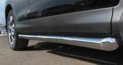 13 249 р. Защита порогов из круглой трубы диаметром 63 мм Russtal Honda CR-V RM1,RM3,RM4 дорестайлинг (2012-2015) (Защита порогов с со скосами на торцах (вариант 1))  с доставкой в г. Вологда. Увеличить фотографию 3