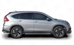 13 399 р. Широкая защита порогов Russtal Honda CR-V RM1,RM3,RM4 дорестайлинг (2012-2015) (Защита порогов с со скосами на торцах (вариант 1))  с доставкой в г. Вологда. Увеличить фотографию 3
