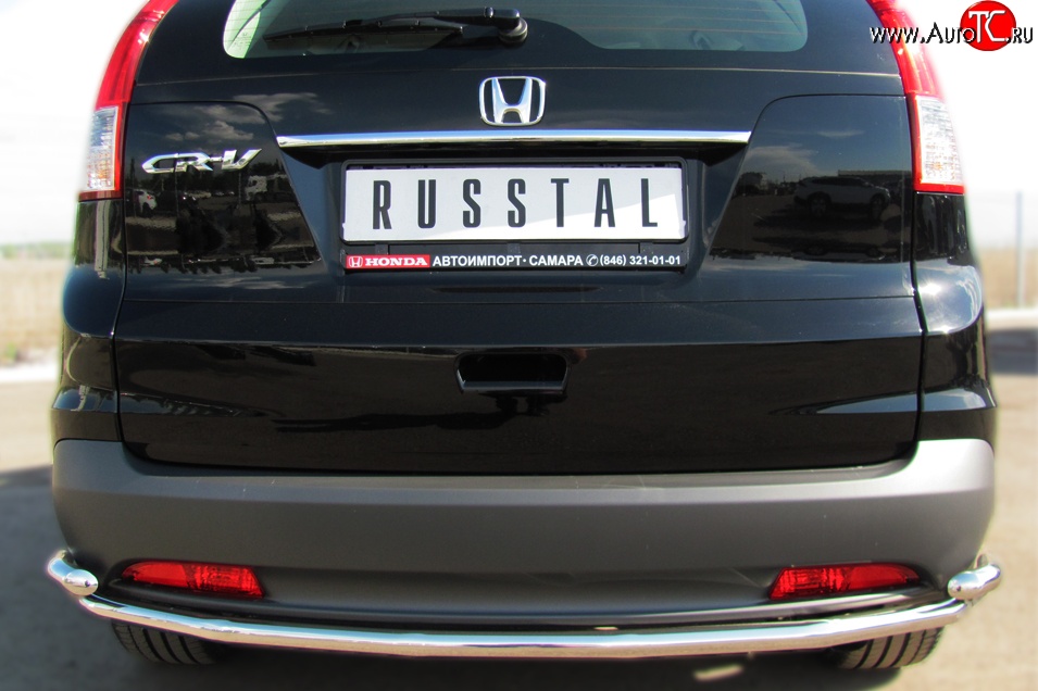 18 299 р. Защита заднего бампера (Ø42 мм с уголками, нержавейка) SLITKOFF Honda CR-V RM1,RM3,RM4 дорестайлинг (2012-2015)  с доставкой в г. Вологда