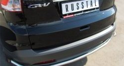 18 299 р. Защита заднего бампера (Ø42 мм с уголками, нержавейка) SLITKOFF Honda CR-V RM1,RM3,RM4 дорестайлинг (2012-2015)  с доставкой в г. Вологда. Увеличить фотографию 2