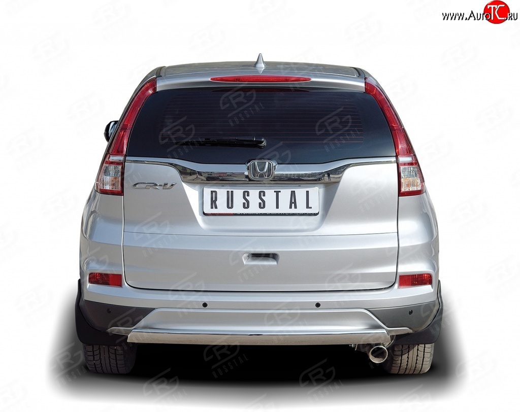 11 249 р. Защита заднего бампера (Ø75x42 мм, нержавейка) Russtal Honda CR-V RM1,RM3,RM4 дорестайлинг (2012-2015)  с доставкой в г. Вологда