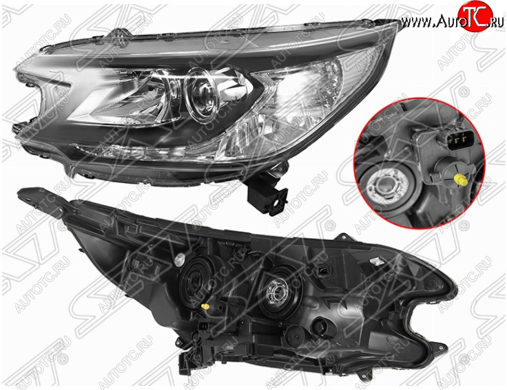 11 249 р. Левая фара передняя SAT  Honda CR-V  RM1,RM3,RM4 (2012-2015) дорестайлинг (Галоген, с электрокорректором, не диодная)  с доставкой в г. Вологда