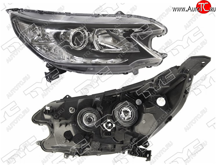 6 649 р. Правая фара передняя TYC Honda CR-V RM1,RM3,RM4 дорестайлинг (2012-2015) (Галоген, с электрокорректором)  с доставкой в г. Вологда