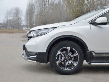17 449 р. Защита переднего бампера (2 трубыØ42 мм, нержавейка) SLITKOFF Honda CR-V RW,RT дорестайлинг (2016-2020)  с доставкой в г. Вологда. Увеличить фотографию 3