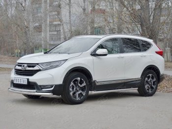 20 399 р. Защита переднего бампера (2 трубыØ63 и 42 мм, нержавейка) SLITKOFF Honda CR-V RW,RT дорестайлинг (2016-2020)  с доставкой в г. Вологда. Увеличить фотографию 3