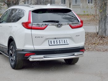 17 799 р. Защита заднего бампера (Ø63 и 42, дуги, нержавейка) SLITKOFF Honda CR-V RW,RT дорестайлинг (2016-2020)  с доставкой в г. Вологда. Увеличить фотографию 2