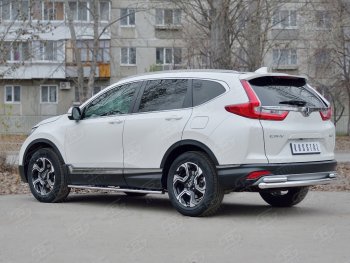 17 799 р. Защита заднего бампера (Ø63 и 42, дуги, нержавейка) SLITKOFF Honda CR-V RW,RT дорестайлинг (2016-2020)  с доставкой в г. Вологда. Увеличить фотографию 3