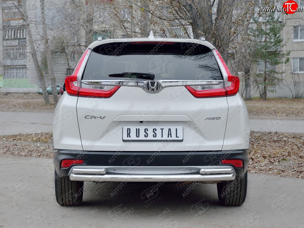 17 799 р. Защита заднего бампера (Ø63 и 42, дуги, нержавейка) SLITKOFF Honda CR-V RW,RT дорестайлинг (2016-2020)  с доставкой в г. Вологда