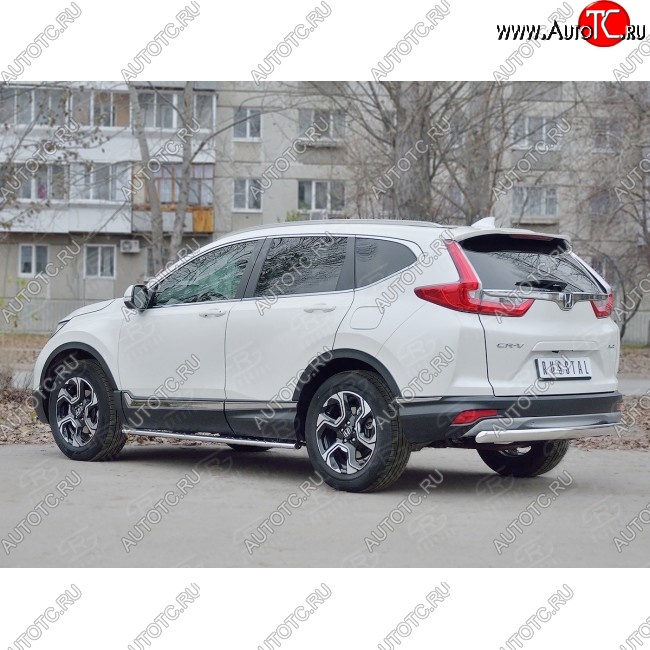 12 749 р. Защита заднего бампера (Ø75x42 мм, нержавейка) Russtal Honda CR-V RW,RT дорестайлинг (2016-2020)  с доставкой в г. Вологда