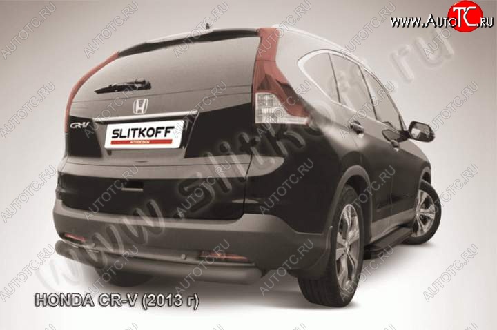 7 599 р. Защита заднего бампера из трубы d76 Slitkoff (дуга) Honda CR-V RW,RT дорестайлинг (2016-2020) (Цвет: серебристый)  с доставкой в г. Вологда