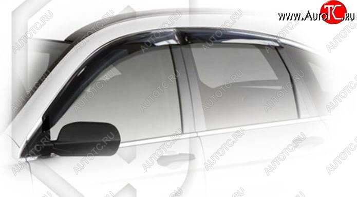 2 259 р. Дефлектора окон CA-Plastiс Honda CR-V RE1,RE2,RE3,RE4,RE5,RE7 рестайлинг (2009-2012) (Classic полупрозрачный, Без хром.молдинга)  с доставкой в г. Вологда