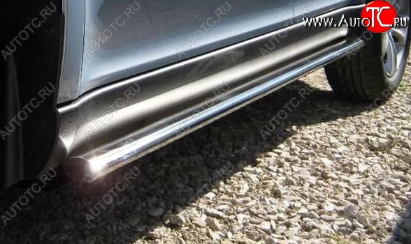 15 949 р. Защита порогов из овальной трубы диаметром 75x42 мм Russtal Honda CR-V RE1,RE2,RE3,RE4,RE5,RE7 рестайлинг (2009-2012)  с доставкой в г. Вологда