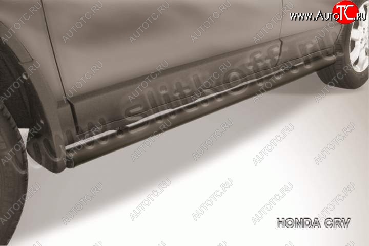 9 899 р. Защита порогов из труб d57 Slitkoff Honda CR-V RE1,RE2,RE3,RE4,RE5,RE7 рестайлинг (2009-2012) (Цвет: серебристый)  с доставкой в г. Вологда