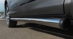 77 999 р. Защита порогов из круглой трубы диаметром 76 мм Russtal Honda CR-V RE1,RE2,RE3,RE4,RE5,RE7 рестайлинг (2009-2012) (Защита порогов с со скосами на торцах (вариант 1))  с доставкой в г. Вологда. Увеличить фотографию 2