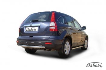 15 999 р. Защита заднего бампера Arbori (нержавейка, 1 труба d57 mm). Honda CR-V RE1,RE2,RE3,RE4,RE5,RE7 рестайлинг (2009-2012)  с доставкой в г. Вологда. Увеличить фотографию 2