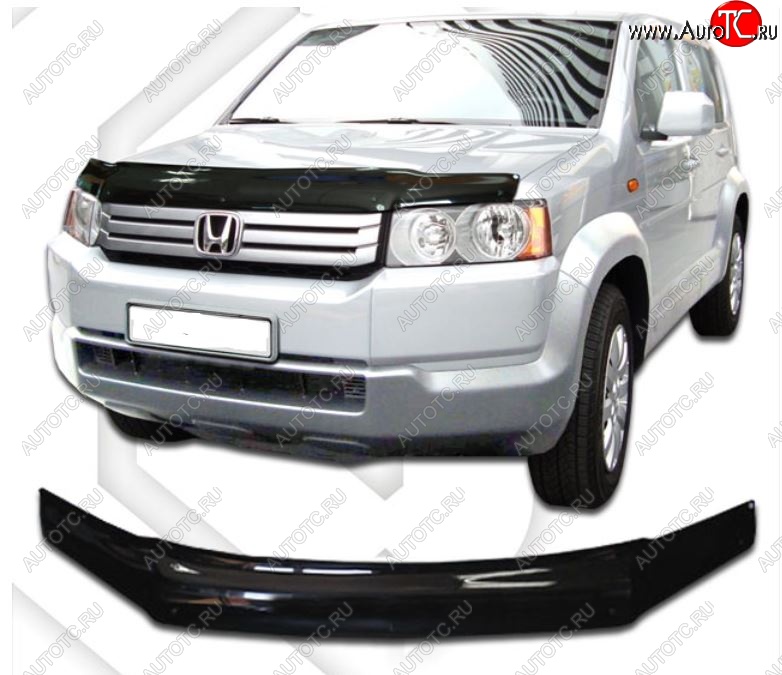 2 159 р. Дефлектор капота RT2 CA-Plastic  Honda Crossroad  дорестайлинг (2008-2010) (Classic черный, Без надписи)  с доставкой в г. Вологда