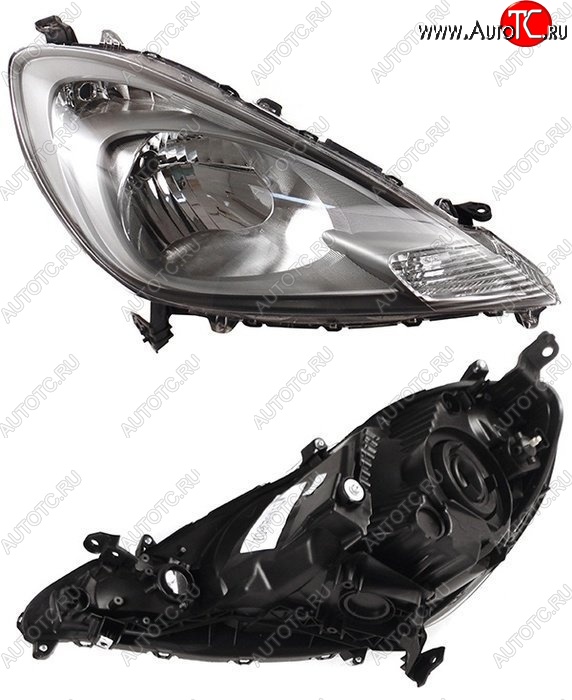 7 549 р. Правая передняя фара SAT (Евросвет)  Honda Fit  2 (2010-2012) GE 1-ый рестайлинг  с доставкой в г. Вологда