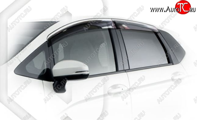 1 899 р. Дефлектора окон CA-Plastiс  Honda Fit ( GP,GK,  3,  3 GP,GK) (2013-2020)  дорестайлинг, GP,GK 1-ый рестайлинг, 2-ой рестайлинг (Classic полупрозрачный, Без хром.молдинга)  с доставкой в г. Вологда