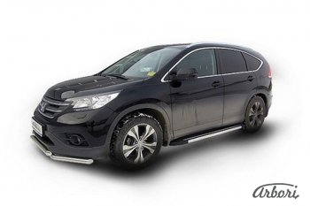 12 509 р. Порожки для ног Arbori Luxe Black Honda CR-V RM1,RM3,RM4 рестайлинг (2014-2018)  с доставкой в г. Вологда. Увеличить фотографию 2