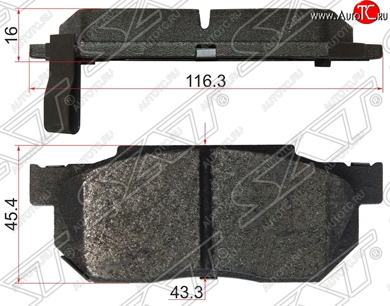 759 р. Колодки тормозные передние SAT Honda Fit 1 GD дорестайлинг (2001-2004)  с доставкой в г. Вологда