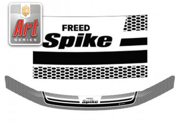Дефлектор капота CA-Plastiс Honda Freed Spike  1 (2010-2011)  дорестайлинг минивэн (Серия Art белая)