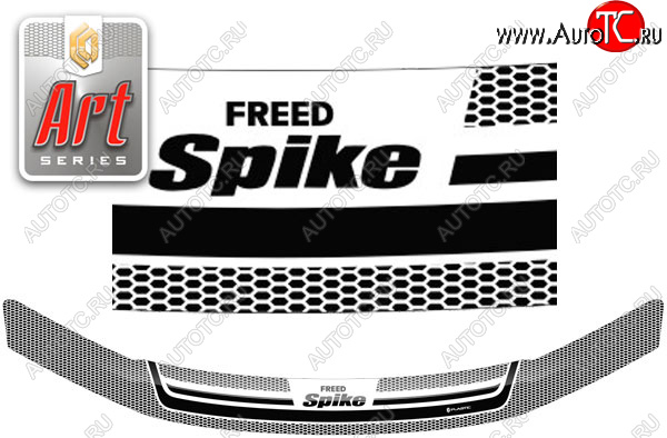 2 159 р. Дефлектор капота CA-Plastiс  Honda Freed Spike  1 (2010-2011)  дорестайлинг минивэн (Серия Art графит)  с доставкой в г. Вологда