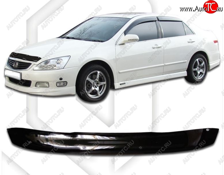 1 839 р. Дефлектор капота (UC1) CA-Plastic  Honda Inspire  4 (2003-2007) UC дорестайлинг, UC рестайлинг (Classic черный, Без надписи)  с доставкой в г. Вологда