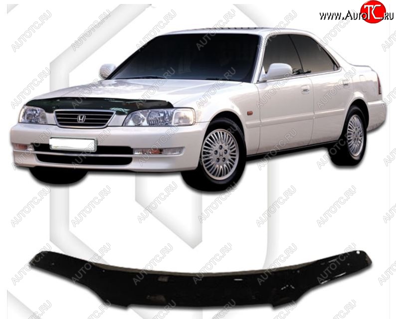 1 999 р. Дефлектор капота (VA1-VA3) CA-Plastic  Honda Inspire  2 (1995-1998) UA1, UA2, UA3 (Classic черный, Без надписи)  с доставкой в г. Вологда