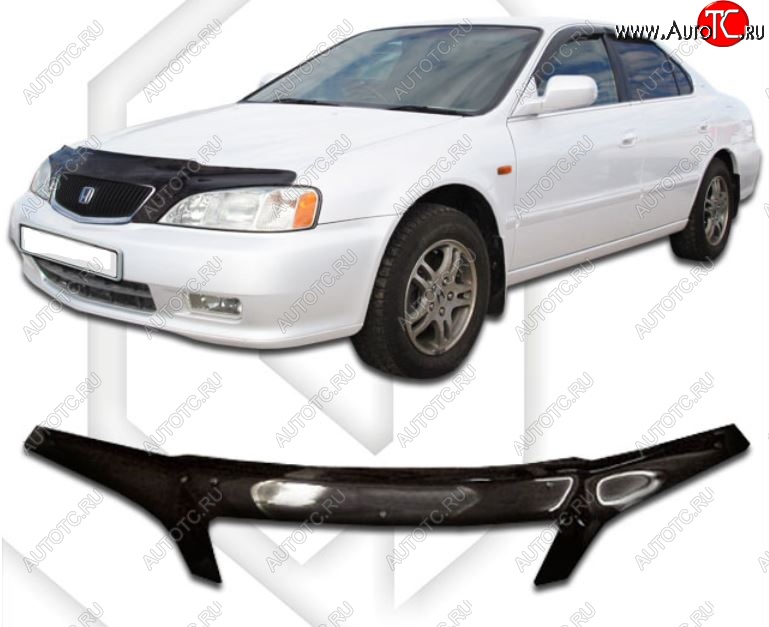 2 399 р. Дефлектор капота (VA4, VA5) CA-Plastic exclusive Honda Inspire 3 UA4, UA5 дорестайлинг (1998-2001) (Classic черный, Без надписи)  с доставкой в г. Вологда