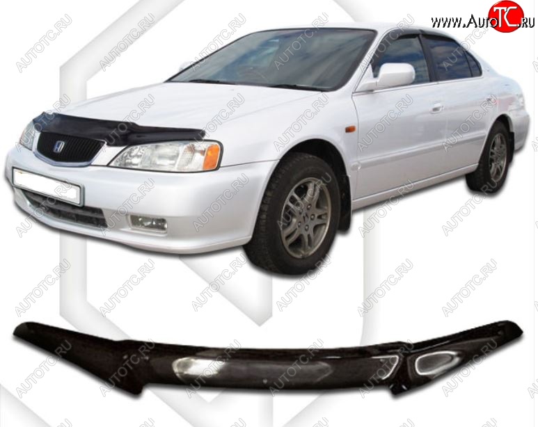 2 079 р. Дефлектор капота (VA4, VA5) CA-Plastic  Honda Inspire  3 (1998-2001) UA4, UA5 дорестайлинг (Classic черный, Без надписи)  с доставкой в г. Вологда