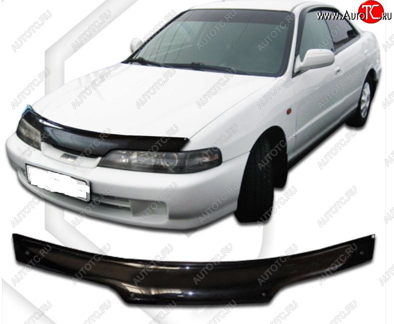 1 999 р. Дефлектор капота (DB6, DB7, DB8, DB9) CA-Plastic  Honda Integra  DB6,DB7,DB8,DB9 (1993-1995) седан дорестайлинг (Classic черный, Без надписи)  с доставкой в г. Вологда