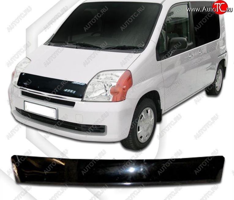 1 899 р. Дефлектор капота (GB1, GB2) CA-Plastiс  Honda Mobilio  1 GB1,GB2 (2001-2003) дорестайлинг (Classic черный, Без надписи)  с доставкой в г. Вологда