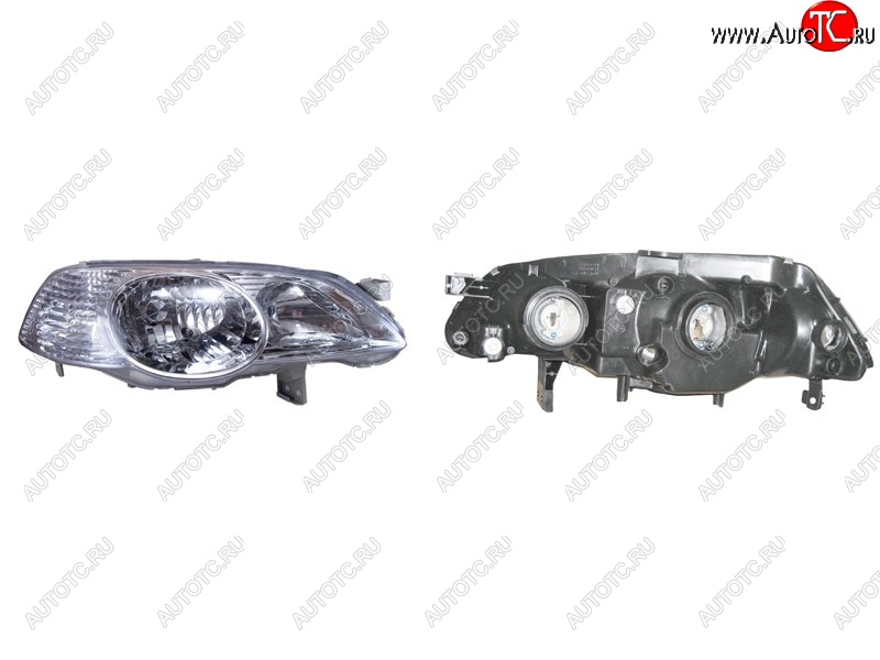 3 779 р. Правая передняя фара SAT (хром, Евросвет) Honda Odyssey 2 (1999-2003)  с доставкой в г. Вологда
