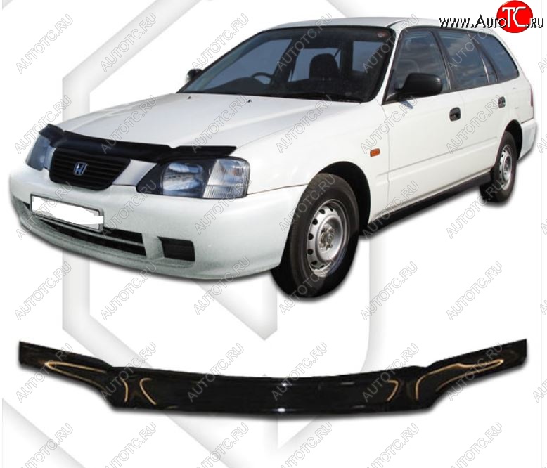 1 759 р. Дефлектор капота EL1 CA-Plastic  Honda partner (1996-2005) (Classic черный, Без надписи)  с доставкой в г. Вологда
