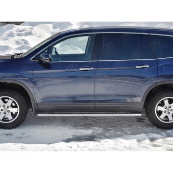 19 399 р. Пороги 120х60 Russtal (овал с поступью) Honda Pilot YF6 дорестайлинг (2016-2019)  с доставкой в г. Вологда. Увеличить фотографию 2