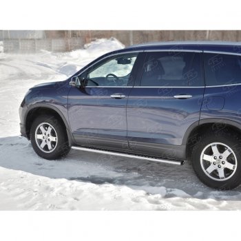 19 399 р. Пороги 120х60 Russtal (овал с поступью) Honda Pilot YF6 дорестайлинг (2016-2019)  с доставкой в г. Вологда. Увеличить фотографию 3