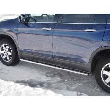 19 399 р. Пороги 120х60 Russtal (овал с поступью) Honda Pilot YF6 дорестайлинг (2016-2019)  с доставкой в г. Вологда. Увеличить фотографию 4