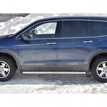 19 999 р. Пороги труба d63 SLITKOFF (вариант №1) Honda Pilot YF6 дорестайлинг (2016-2019)  с доставкой в г. Вологда. Увеличить фотографию 2