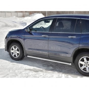 19 999 р. Пороги труба d63 SLITKOFF (вариант №1) Honda Pilot YF6 дорестайлинг (2016-2019)  с доставкой в г. Вологда. Увеличить фотографию 3