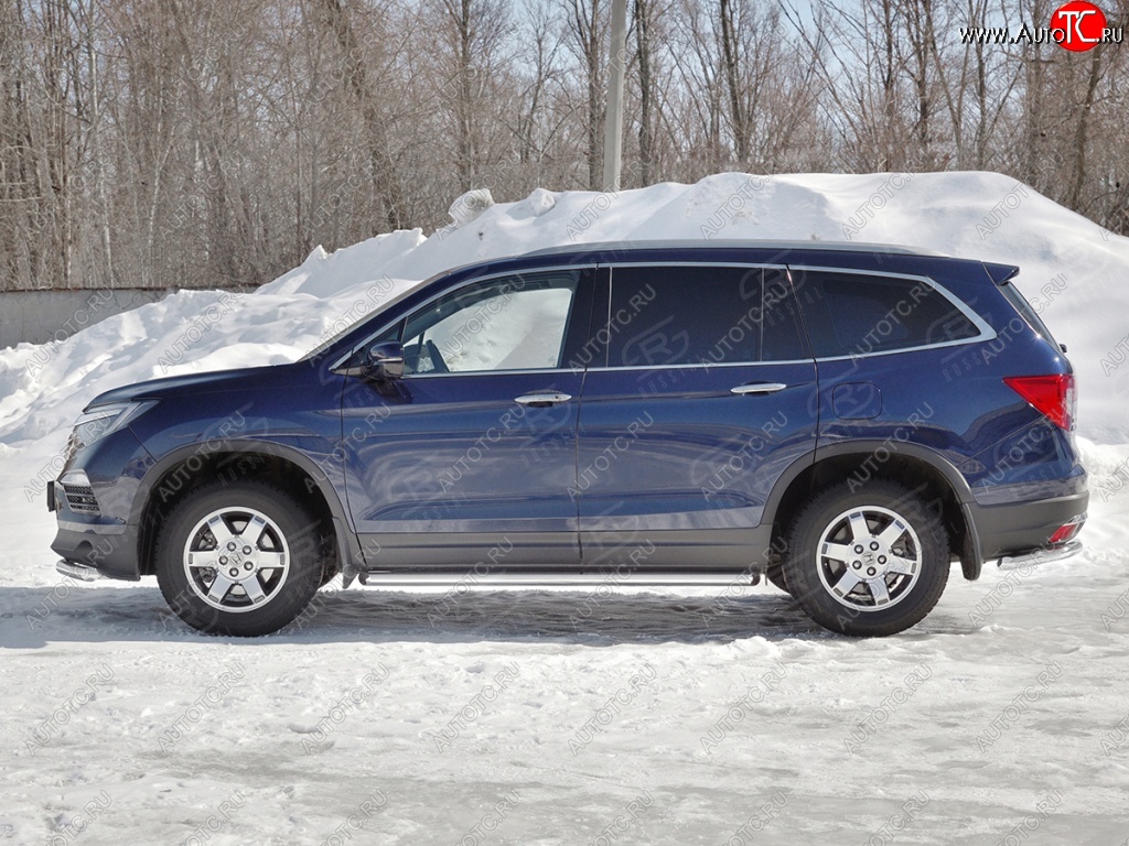 19 999 р. Пороги труба d63 SLITKOFF (вариант №1) Honda Pilot YF6 дорестайлинг (2016-2019)  с доставкой в г. Вологда